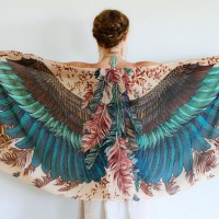 Крылатый палантин из кашемира с шёлком Exotic Wing