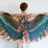Крылатый палантин из кашемира с шёлком Exotic Wing
