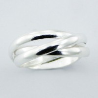 Серебряное тройное кольцо