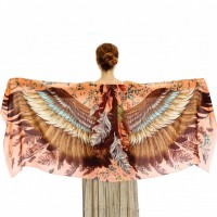 Крылатый палантин из кашемира с шёлком Шафран
