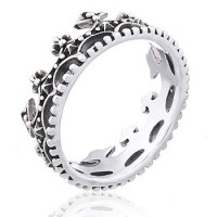 Серебряное кольцо в форме короны