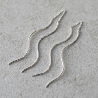 Серебряные серьги-цепочки