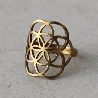 Кольцо из латуни Цветок Жизни