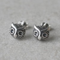 Серебряные серьги Owl