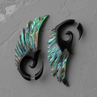 Уникальные серьги-крылья из раковины Пауа