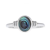 Серебряное кольцо с раковиной пауа