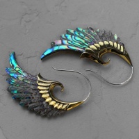 Серьги из раковины Пауа в форме крыла