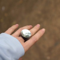 Эбеновое кольцо с серебром «Темпус»