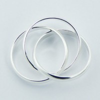 Серебряное тройное кольцо