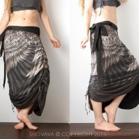 Двухсторонняя юбка с крыльями Earthy Black