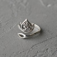 Кольцо из серебра Oм и Лотос