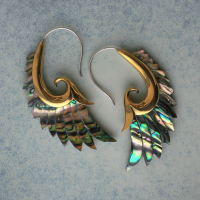 Серьги-Крылья из Раковины Пауа