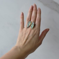 Латунное кольцо с раковиной пауа