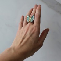 Латунное кольцо с раковиной пауа